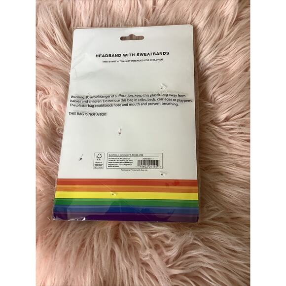 New Set Headband With Sweatbands Rainbow - Picture 2 of 2